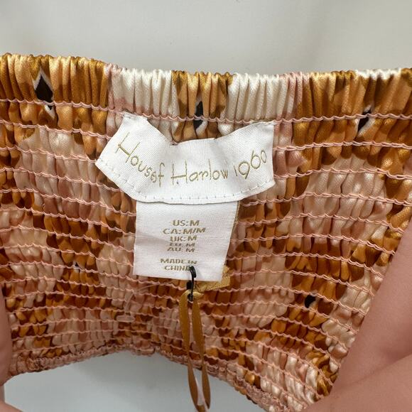 HOUSE OF HARLOW 1960's NWT Satin Geometric Crop Blouse // M - Picture 4 of 8